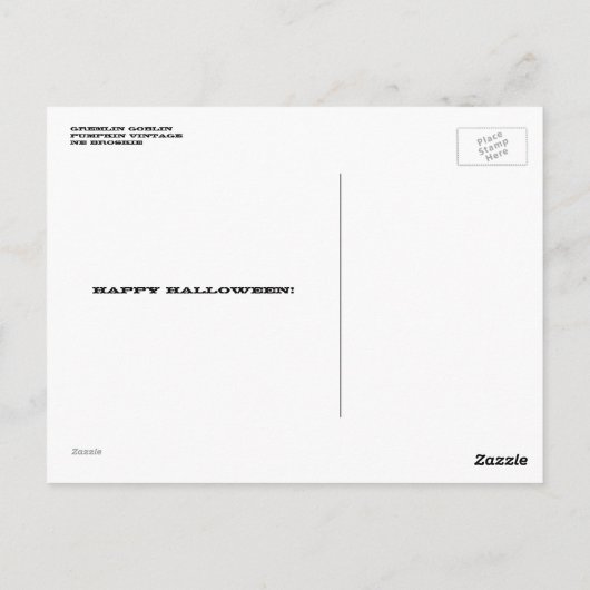 Gremlin Goblin Pumpkin Briefkaart (Achterkant)