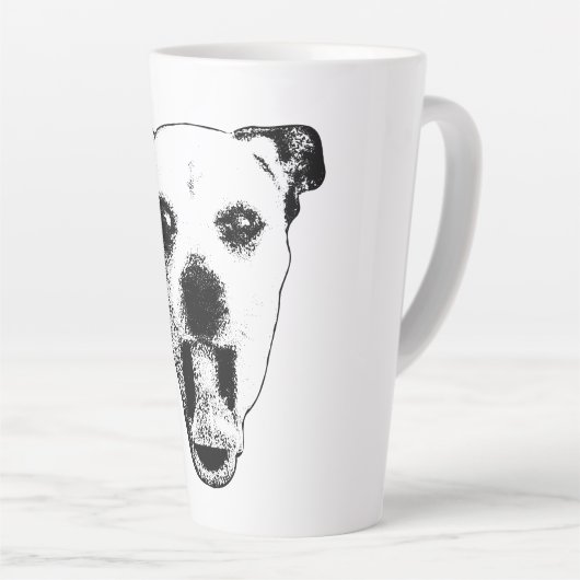 Gremlin Pup in zwart en wit Latte Mok (Rechterhoek)