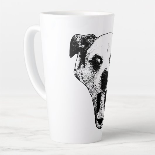 Gremlin Pup in zwart en wit Latte Mok (Linkerhoek)