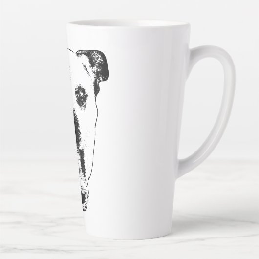 Gremlin Pup in zwart en wit Latte Mok (Rechts)