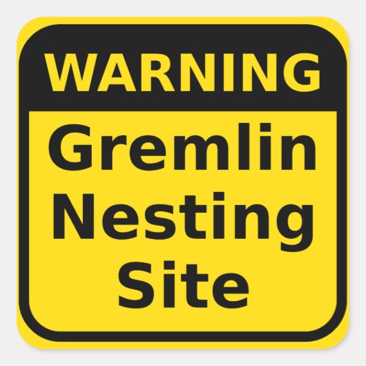 Gremlin Warning Sticker (Voorkant)