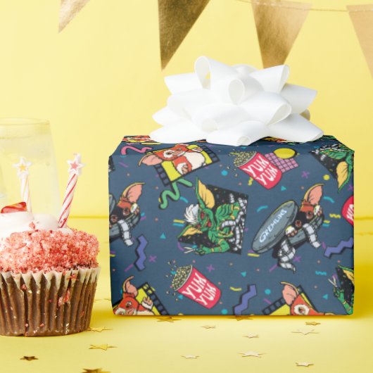 Gremlins™ 80's Retrowave Patroon Cadeaupapier (Verjaardagsfeest)