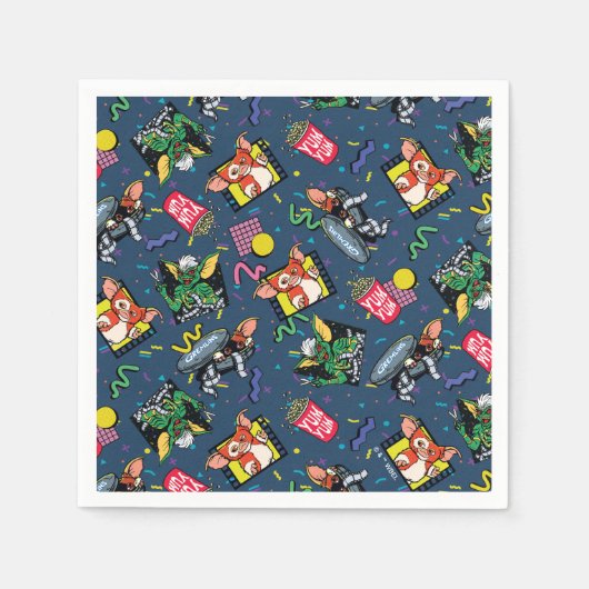 Gremlins™ 80's Retrowave Patroon Servet (Voorkant)