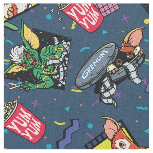 Gremlins™ 80's Retrowave Pattern Stof (Close Up)