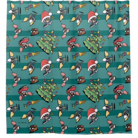 Gremlins | Cute Comic-kerstpatroon Douchegordijn (Voorkant)