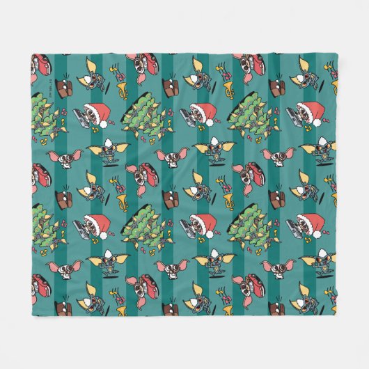 Gremlins | Cute Comic-kerstpatroon Fleece Deken (Voorkant (Horizontaal))