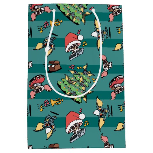 Gremlins | Cute Comic-kerstpatroon Medium Cadeauzakje (Voorkant)