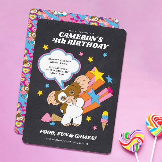 Gremlins | Gizmo Chalkboard Birthday Kaart