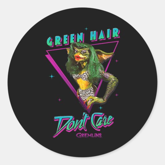 Gremlins - Green Hair Don't Care  Ronde Sticker (Voorkant)