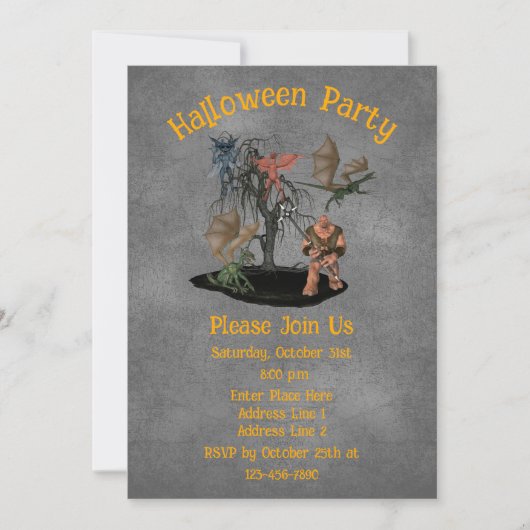 Gremlins Oger Wezens Halloween Kaart (Voorkant)