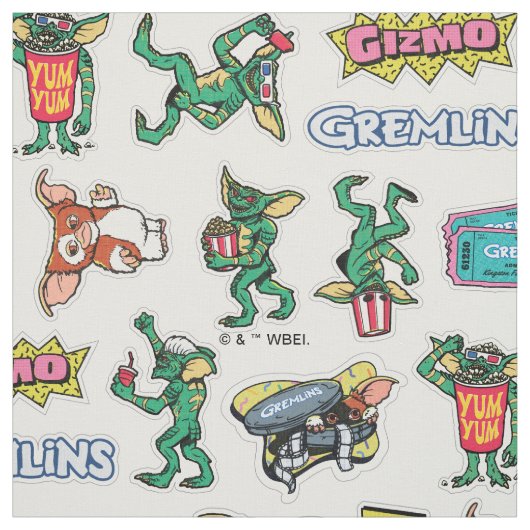 Gremlins™ Sticker Fun Pattern Stof (Swatch)