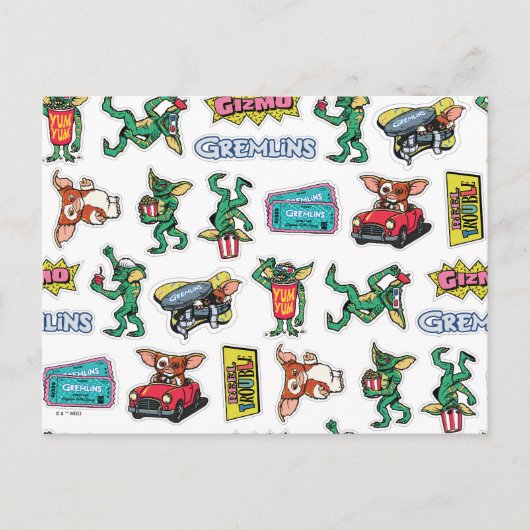 Gremlins™ Sticker Plezier Patroon Briefkaart (Voorkant)