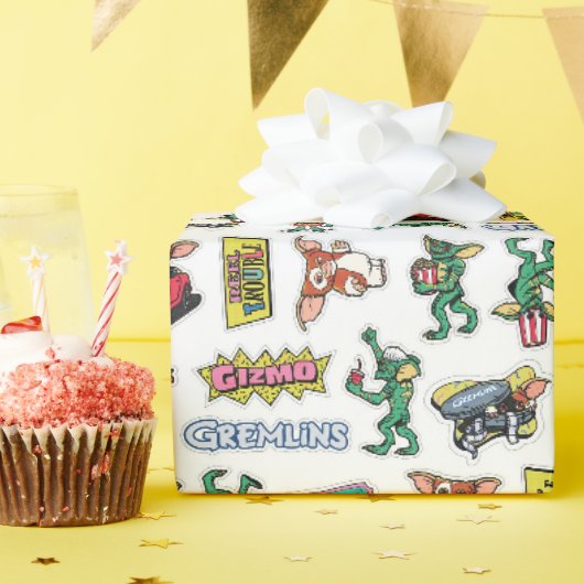 Gremlins™ Sticker Plezier Patroon Cadeaupapier (Verjaardagsfeest)