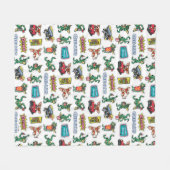 Gremlins™ Sticker Plezier Patroon Fleece Deken (Voorkant (Horizontaal))