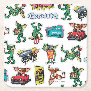 Gremlins™ Sticker Plezier Patroon Kartonnen Onderzetters