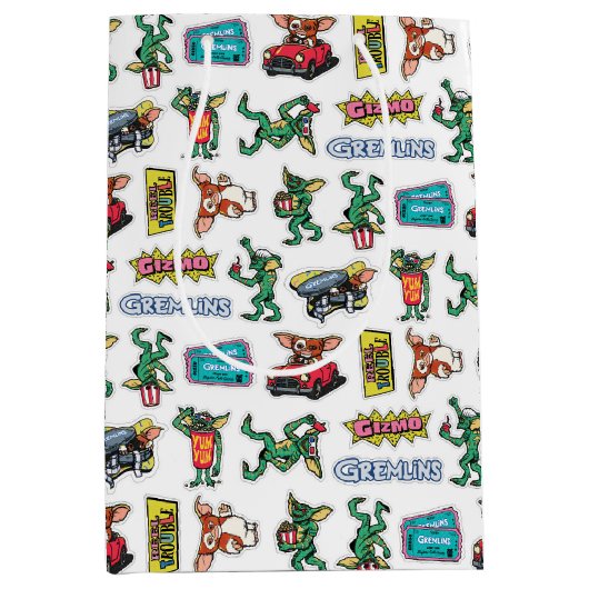Gremlins™ Sticker Plezier Patroon Medium Cadeauzakje (Voorkant)