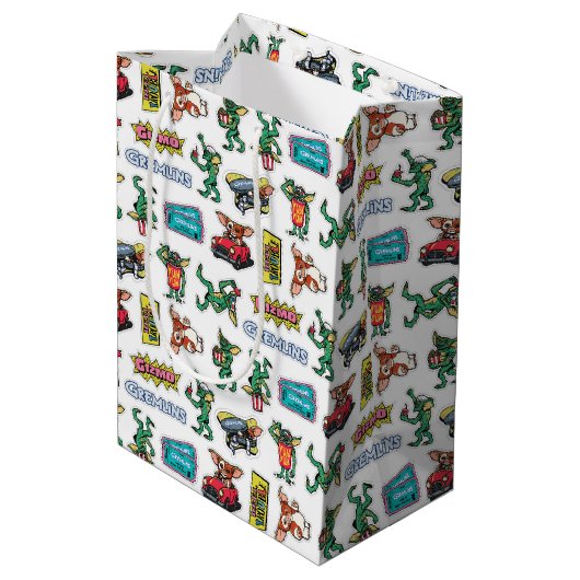 Gremlins™ Sticker Plezier Patroon Medium Cadeauzakje (Achterkant Gekanteld)
