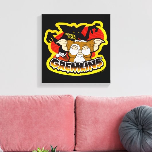 Gremlins | Stripe Scaring Gizmo Canvas Afdruk (Insitu (Woonkamer))