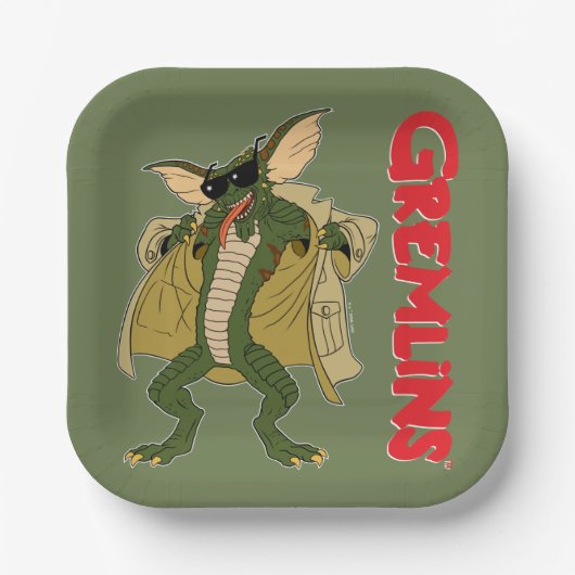 Gremlins | Stripe tapijtflits Papieren Bordje (Voorkant)