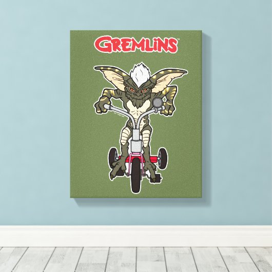 Gremlins | Tricycle voor het strepen Canvas Afdruk (Insitu (Houten vloer))