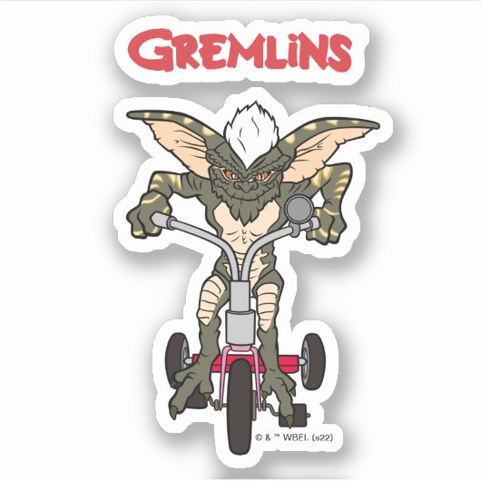 Gremlins | Tricycle voor het strepen Sticker (Voorkant)