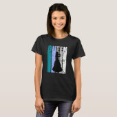 Gren Distressed Violin Queen Teal Grey Theme Violi T-shirt (Voorkant volledig)
