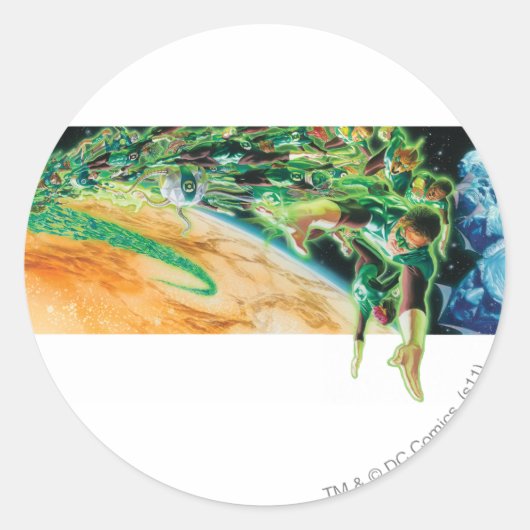 Gren Lantaarns vliegen in de ruimte Ronde Sticker (Voorkant)