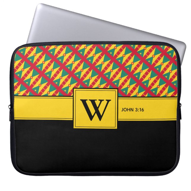 GRENADA - Aangepast monogram - Christelijke laptop Laptop Sleeve (Voorkant)