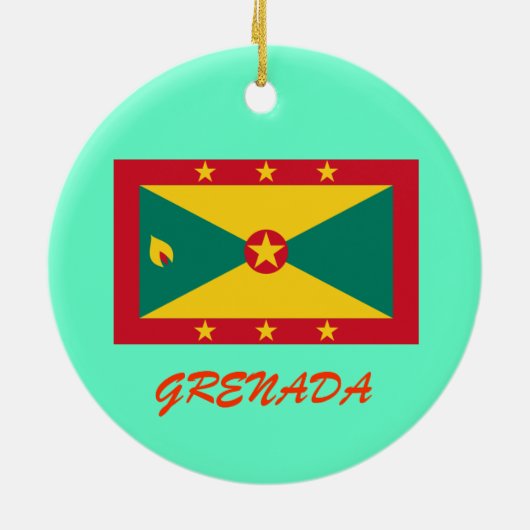 GRENADA* Aangepaste kerstversiering Keramisch Ornament (Achterkant)