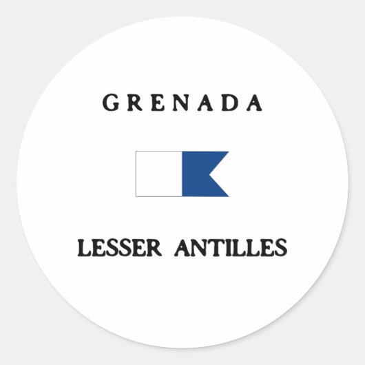 Grenada Alpha duik vlag Ronde Sticker (Voorkant)
