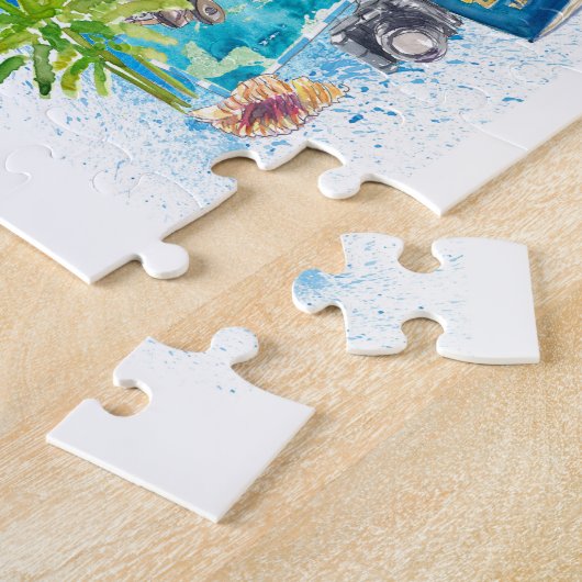 Grenada Antilles Illustrated Caribbean Travel Map Legpuzzel (Zijkant)