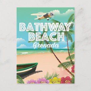 Grenada Bathway strand Reisposter Briefkaart