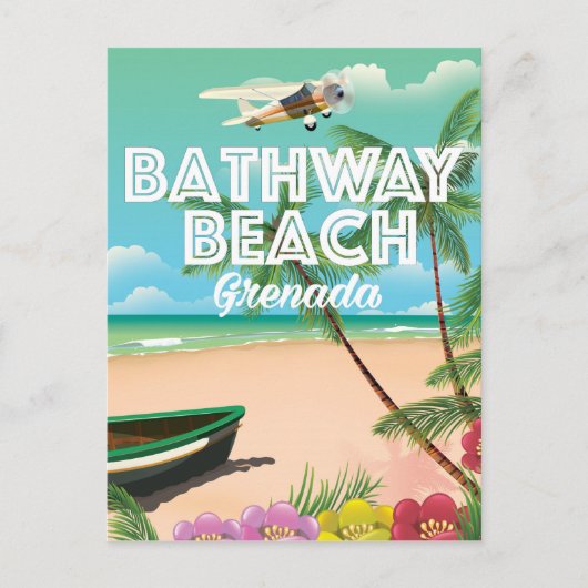 Grenada Bathway strand Reisposter Briefkaart (Voorkant)