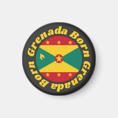 Grenada Born | Vlag van Grenada Yellow Typography Magneet (Voorkant)