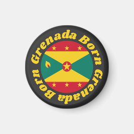 Grenada Born | Vlag van Grenada Yellow Typography Magneet