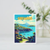 Grenada Caribbean vintage reisillustratie Briefkaart (Staand voorkant)