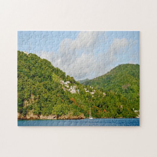 Grenada Caribisch zeegezicht. Legpuzzel (Horizontaal)