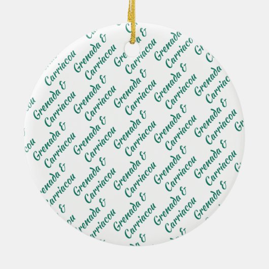 GRENADA & CARRIACOU FLAG MAP  KERAMISCH ORNAMENT (Achterkant)