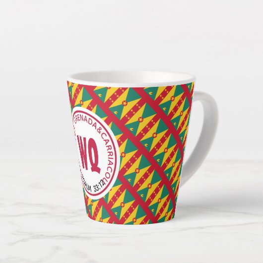 GRENADA CARRIACOU FLAG Patriottic  Latte Mok (Rechterhoek)