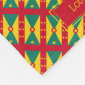 GRENADA CARRIACOU VLAG met Schrift Fleece Deken (Hoek)