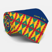 GRENADA Christelijke Manuscript John 3:16 Navy Stropdas (Opgerold)