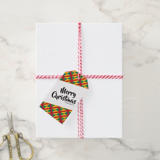 GRENADA Custom Merry Christmas Scripture Cadeaulabel (Met Touw)