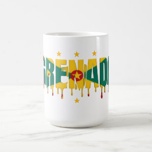 Grenada Drip-tekst Caribisch vlagontwerp Fan Koffiemok