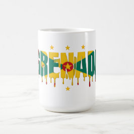 Grenada Drip Text | Caribisch Vlagontwerp | Fan Koffiemok
