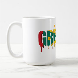 Grenada Drip Text | Caribisch Vlagontwerp | Fan Koffiemok
