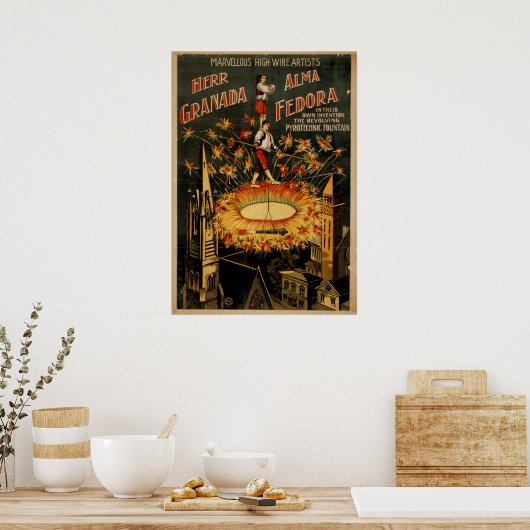 GRENADA FEDORA High Wire Act VAUDEVILLE Poster (Keuken)
