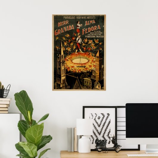 GRENADA FEDORA High Wire Act VAUDEVILLE Poster (Thuiskantoor)