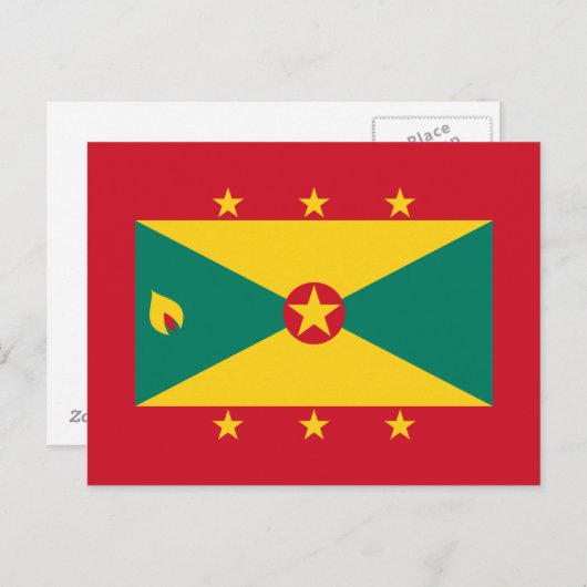 Grenada Flag Briefkaart (Voorkant / Achterkant)
