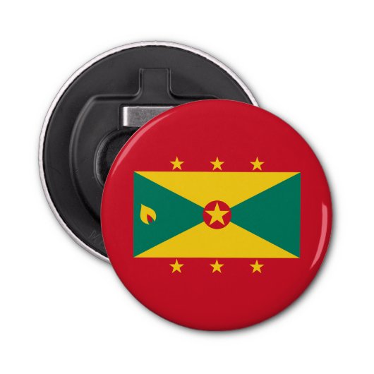 Grenada Flag Button Flesopener (Voorkant)