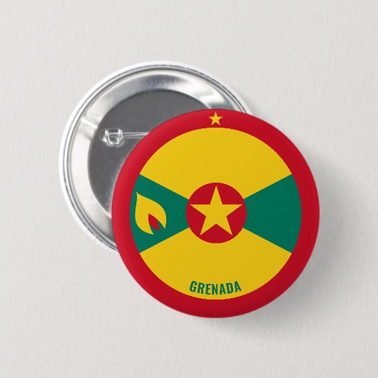 Grenada Flag Charming Patriotic Button (Voorkant /achterkant)